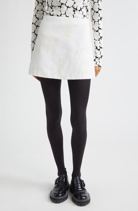 Kirjasto Unikko Jacquard A-Line Faille Miniskirt