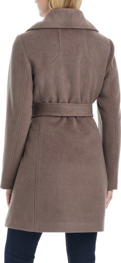 Vince Camuto Wrap Coat with Removable Faux Fur Collar | Nordstrom