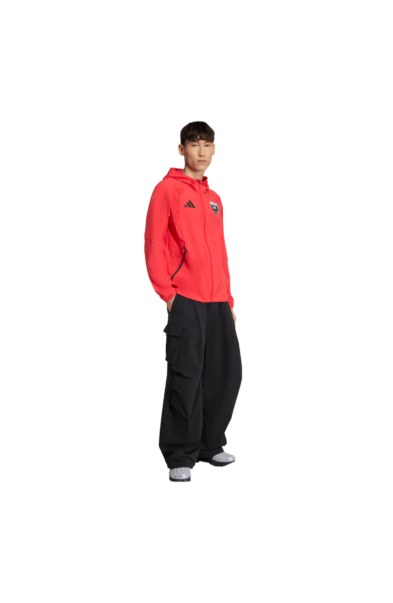 adidas Men's adidas Light Red D.C. United Tiro Travel Full-Zip Hooded Windbreaker, Alternate, color, Light Red