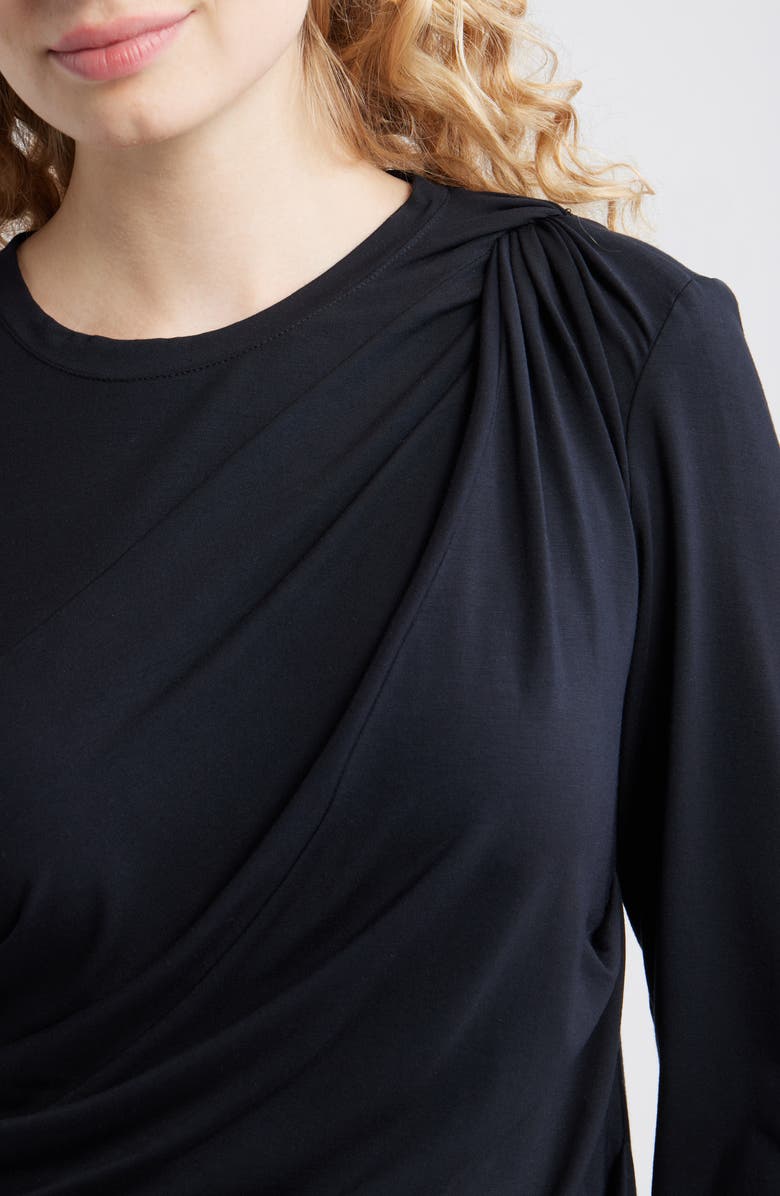 CITY BLUES Shoulder Twist Top, Alternate, color, Black