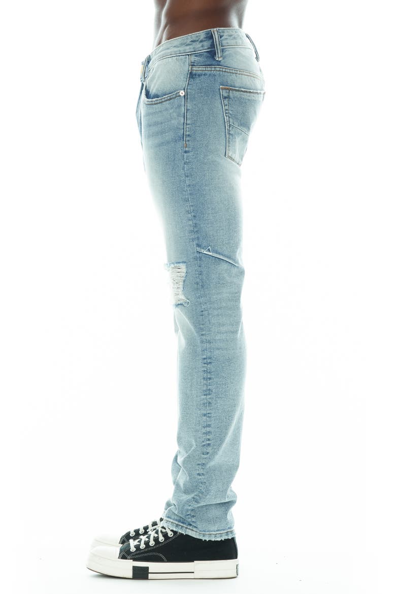 Belted Rocker Cotton Jeans, Alternate, color, BLEACH