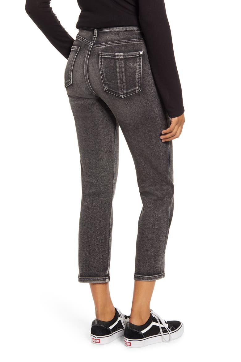 Ankle Straight Leg Jeans, Alternate, color, WASHED BLACK