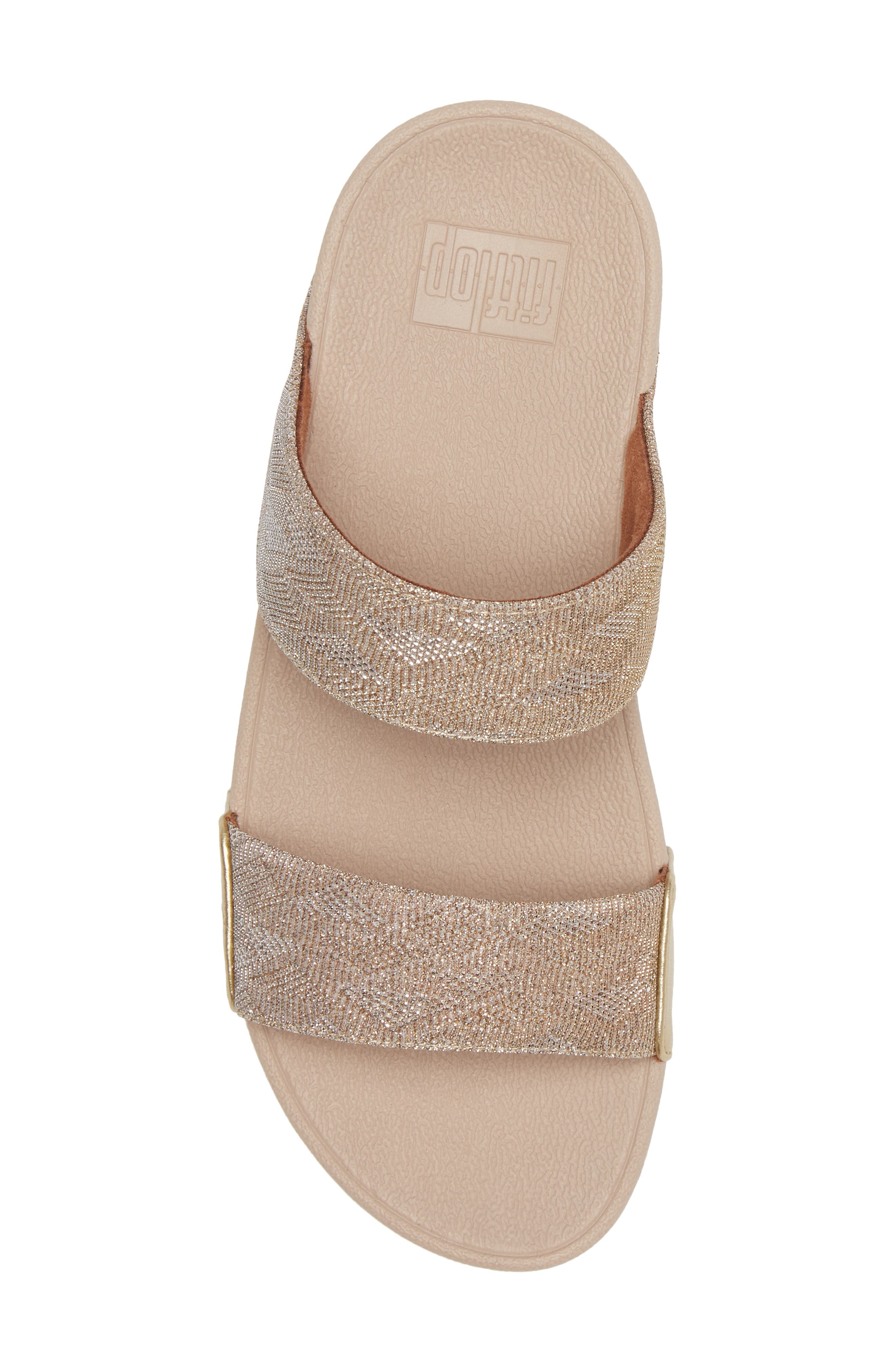 Lulu Glitz Slide Sandal, Alternate, color, PLATINO