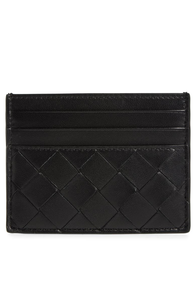 Bottega Veneta Intrecciato Leather Card Case, Alternate, color, 