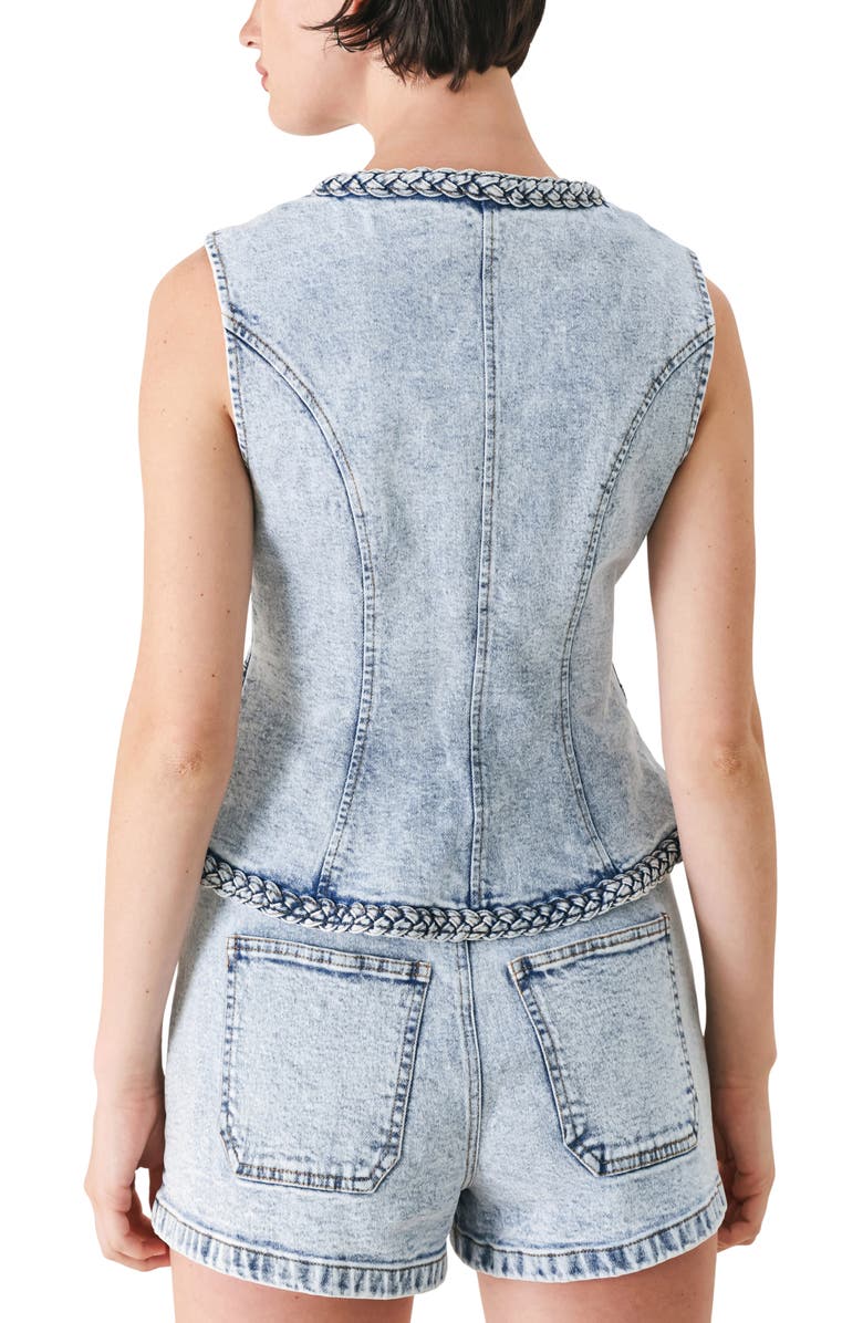 FREEMARKET Washed Denim Vest, Alternate, color, Ice Denim
