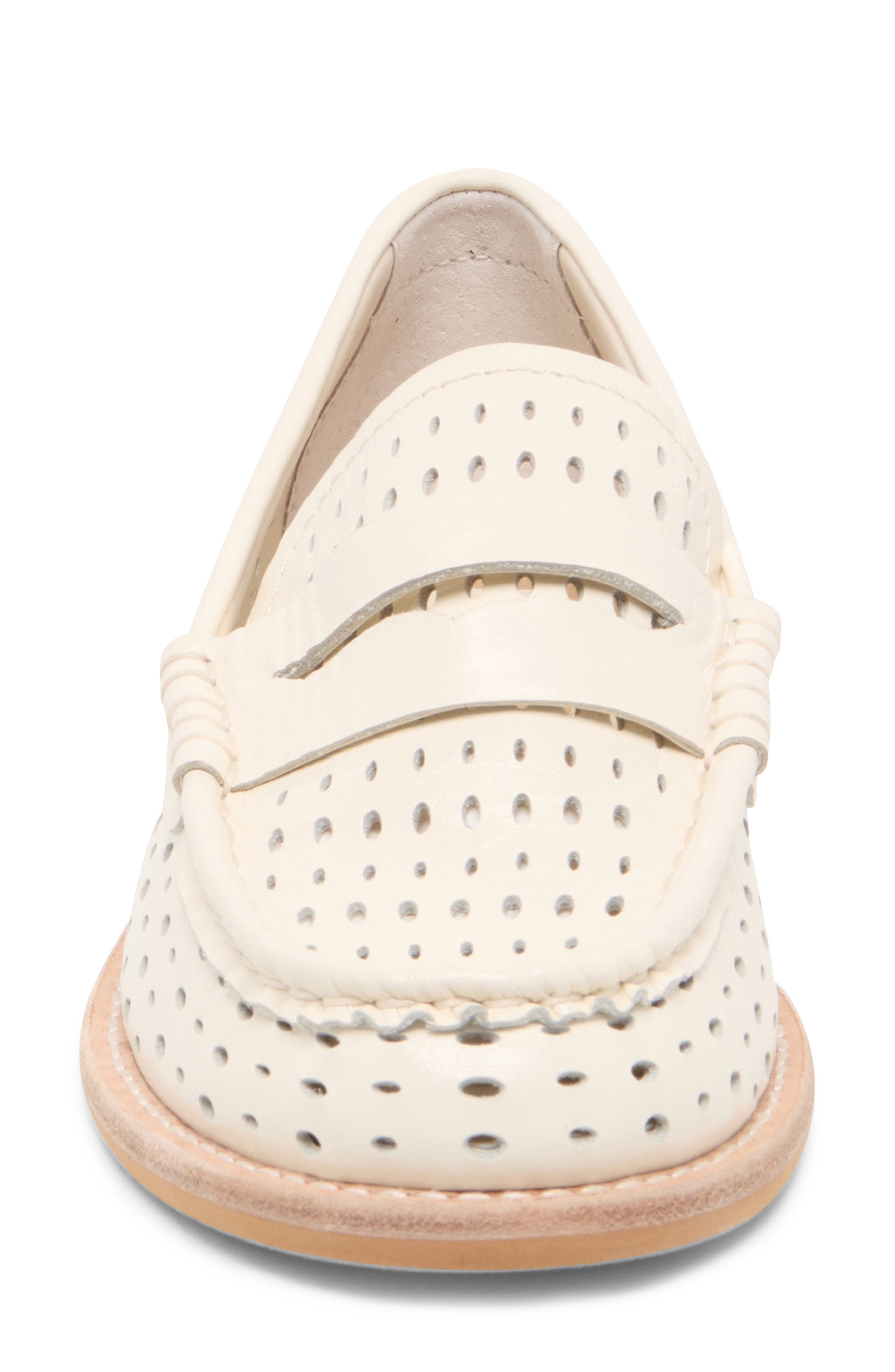 Dolce Vita Wonda Penny Loafer, Alternate, color, Off White Perforated Leather