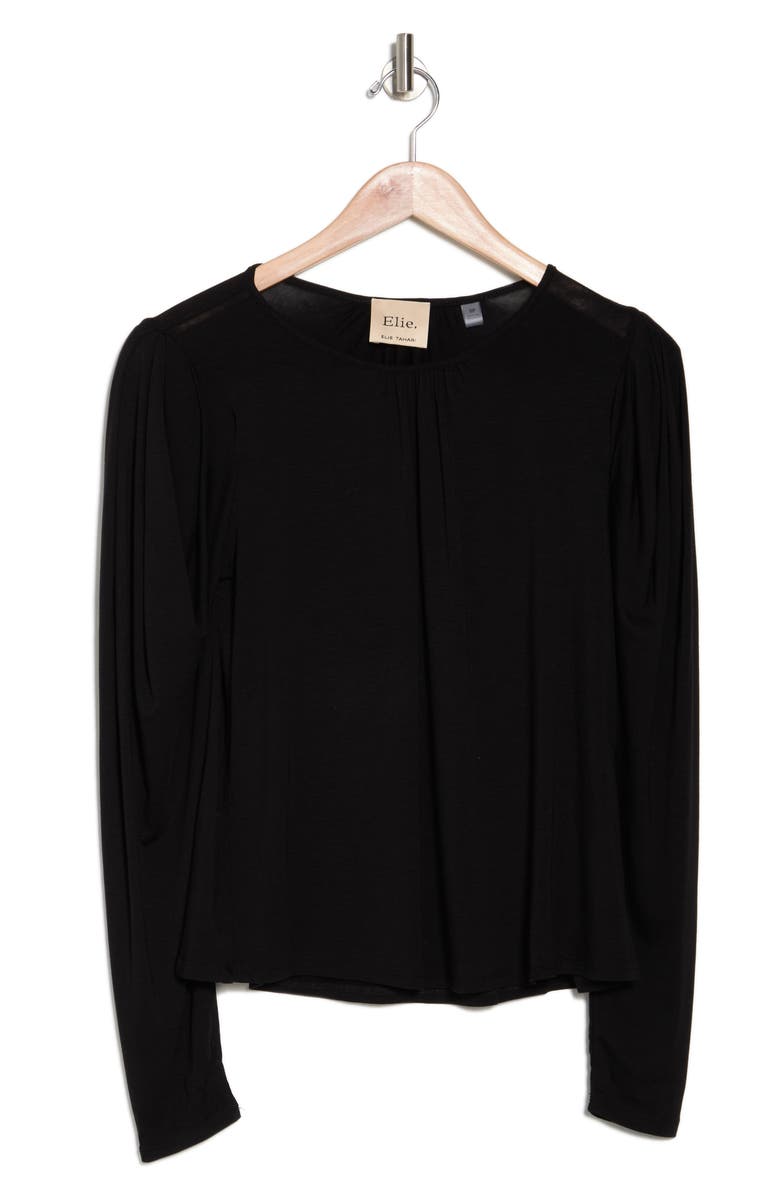 ELIE ELIE TAHARI Pleated Shoulder Long Sleeve Top, Alternate, color,