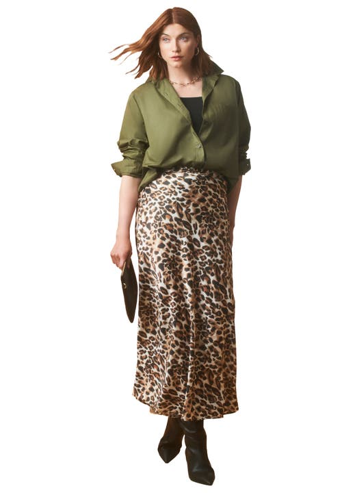 Jessica London Satin Maxi Skirt In Multi
