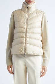 Moncler Quilted Down & Wool Knit Cardigan