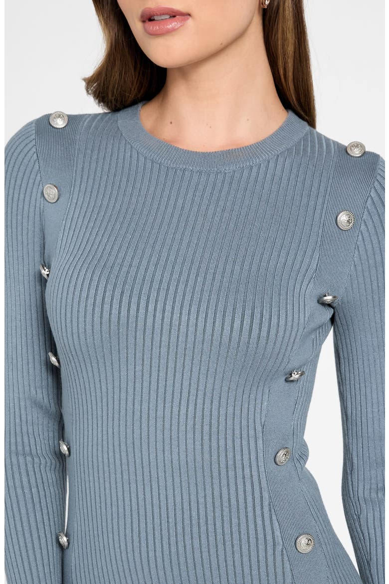 Ribbed Long Sleeve Sweater Dress, Alternate, color, BLUE