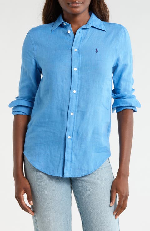 Classic Fit Linen Button-Up Shirt