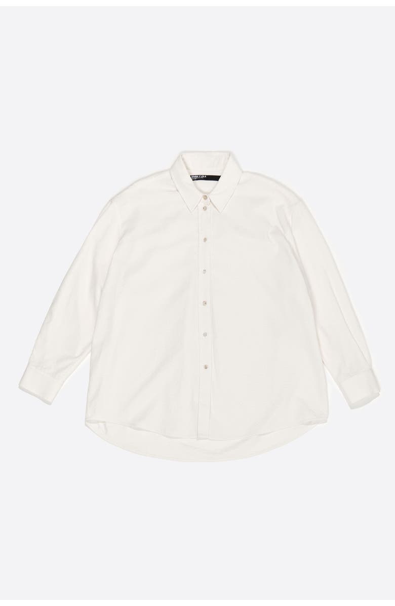 Bimba y Lola Textured Cotton Shirt, Alternate, color, Ivory