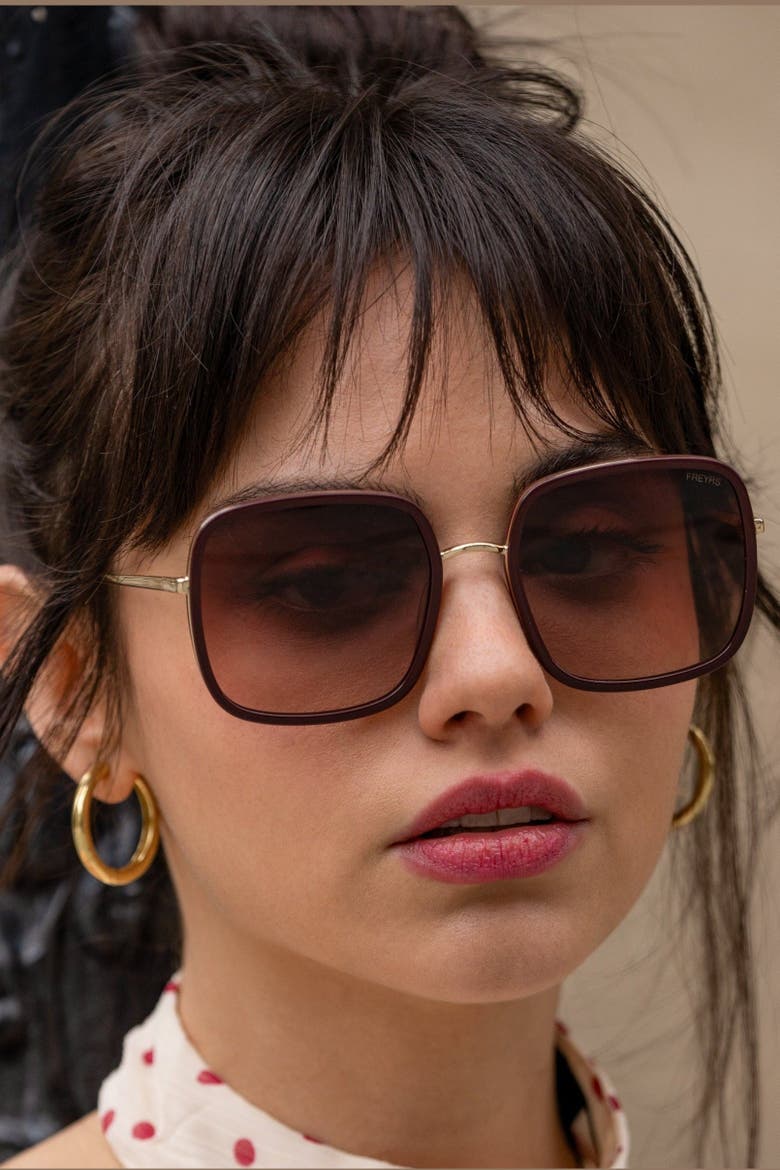 Cosmo Square Oversized Sunglasses, Alternate, color, Chocolate Noir