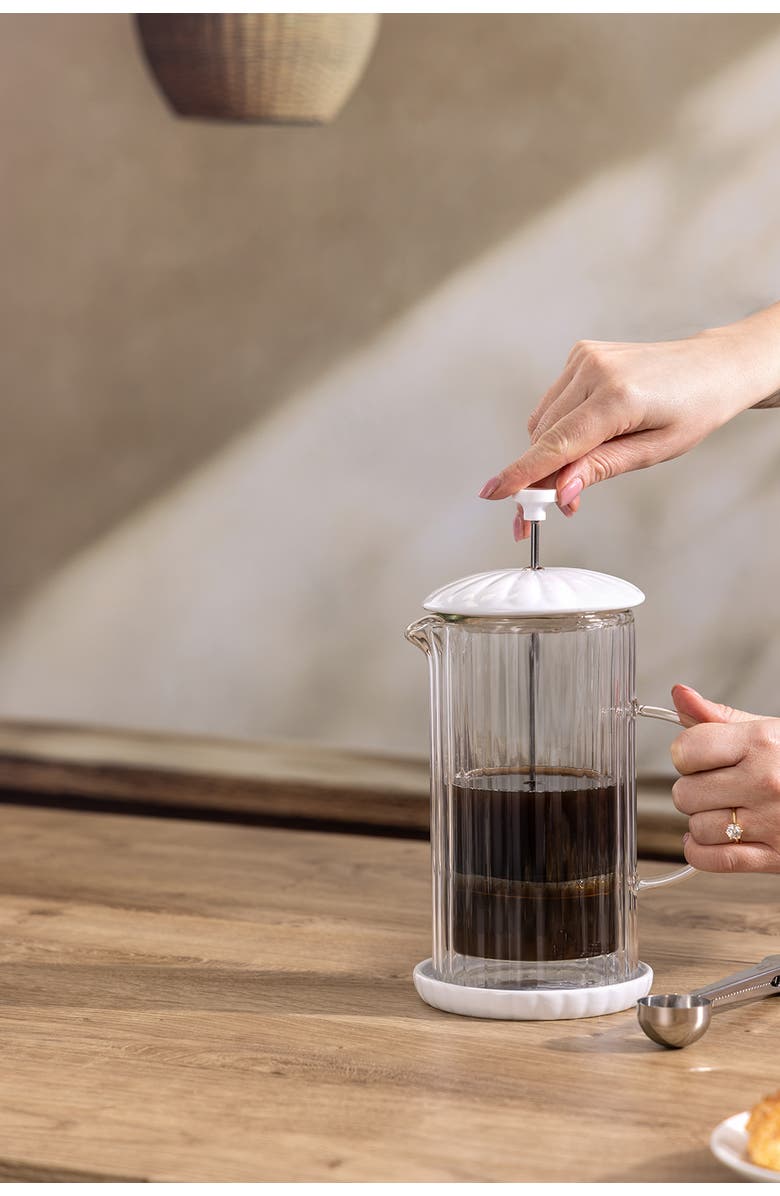 Price & Kensington Luxe French Press, 350 ml, Alternate, color, White