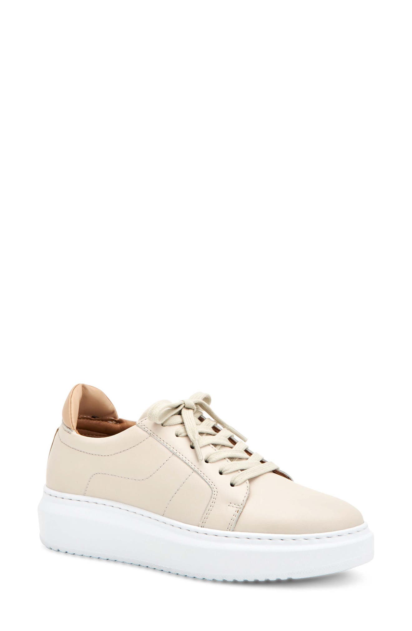 Liz Calfskin Leather Sneaker, Main, color, OFF WHITE/ CAPPUCCINO