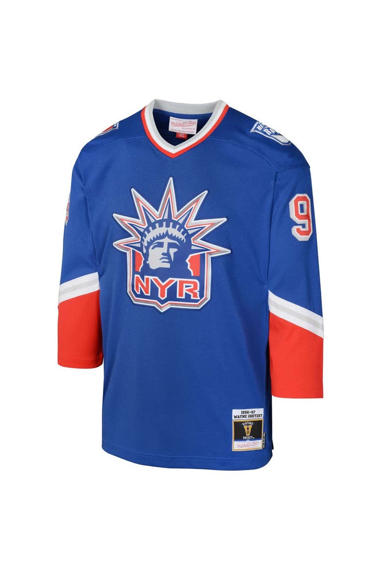 Youth Mitchell & Ness Wayne Gretzky New York Rangers 1996/97   Blue Line Player Jersey, Alternate, color, Blue