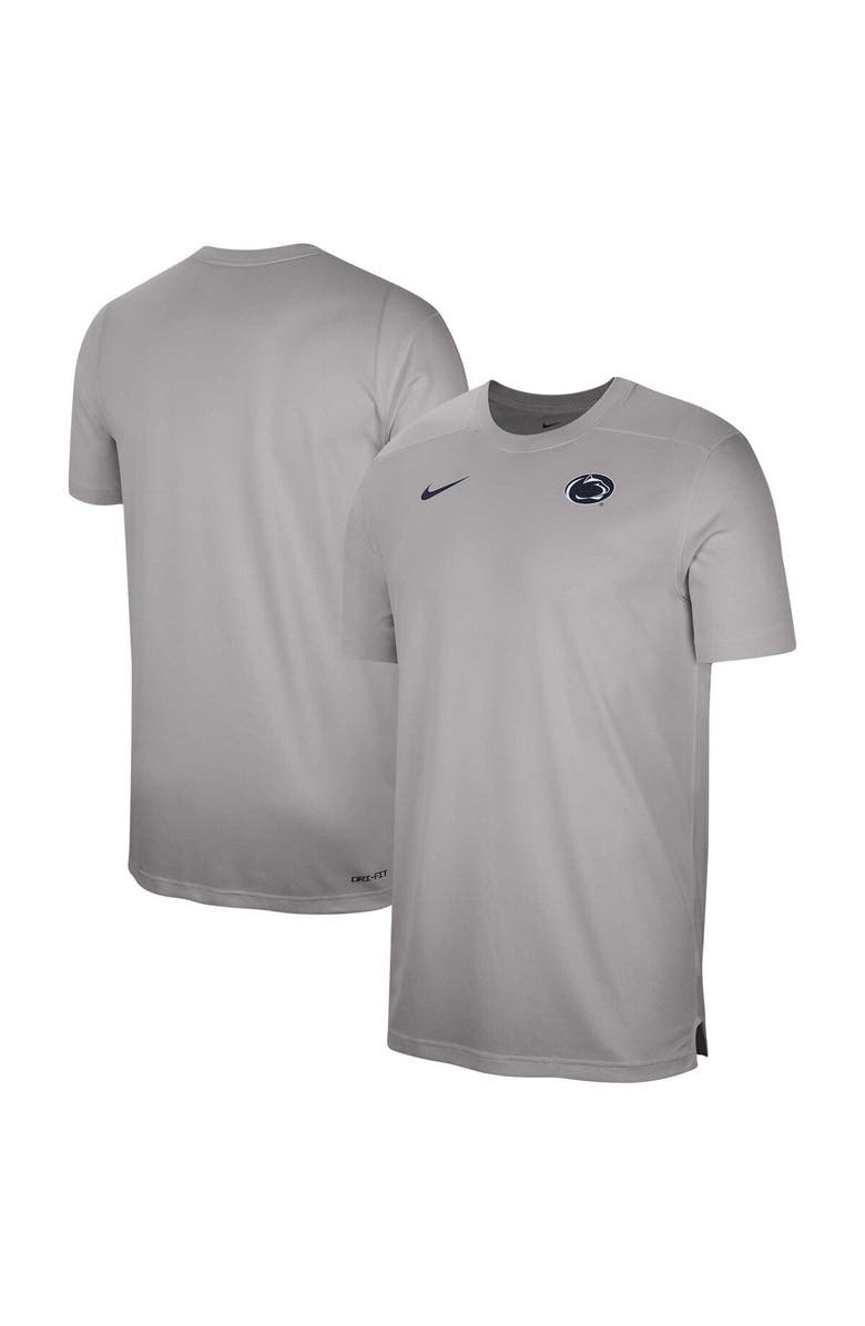 Nike Men's Nike  Heather Gray Penn State Nittany Lions Sideline Coaches Performance Top, Main, color, 
