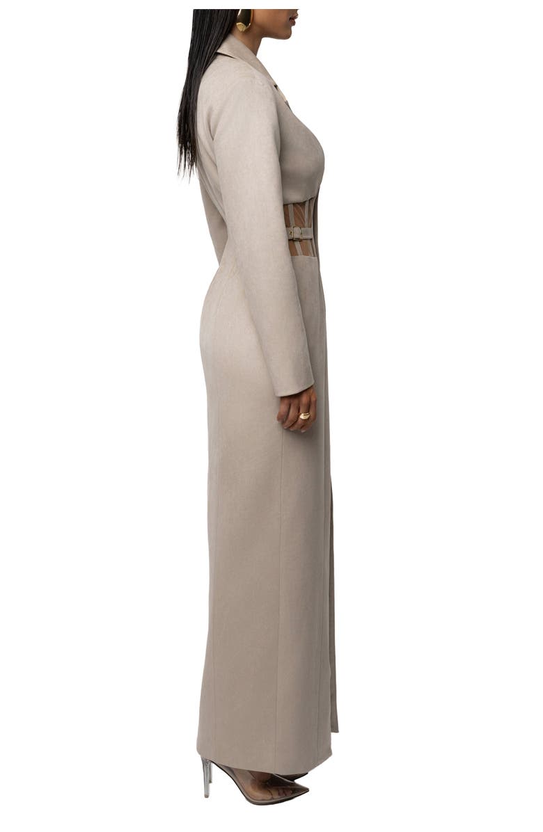 JLUXLABEL Toffee Haze Suede Dress, Alternate, color, Beige