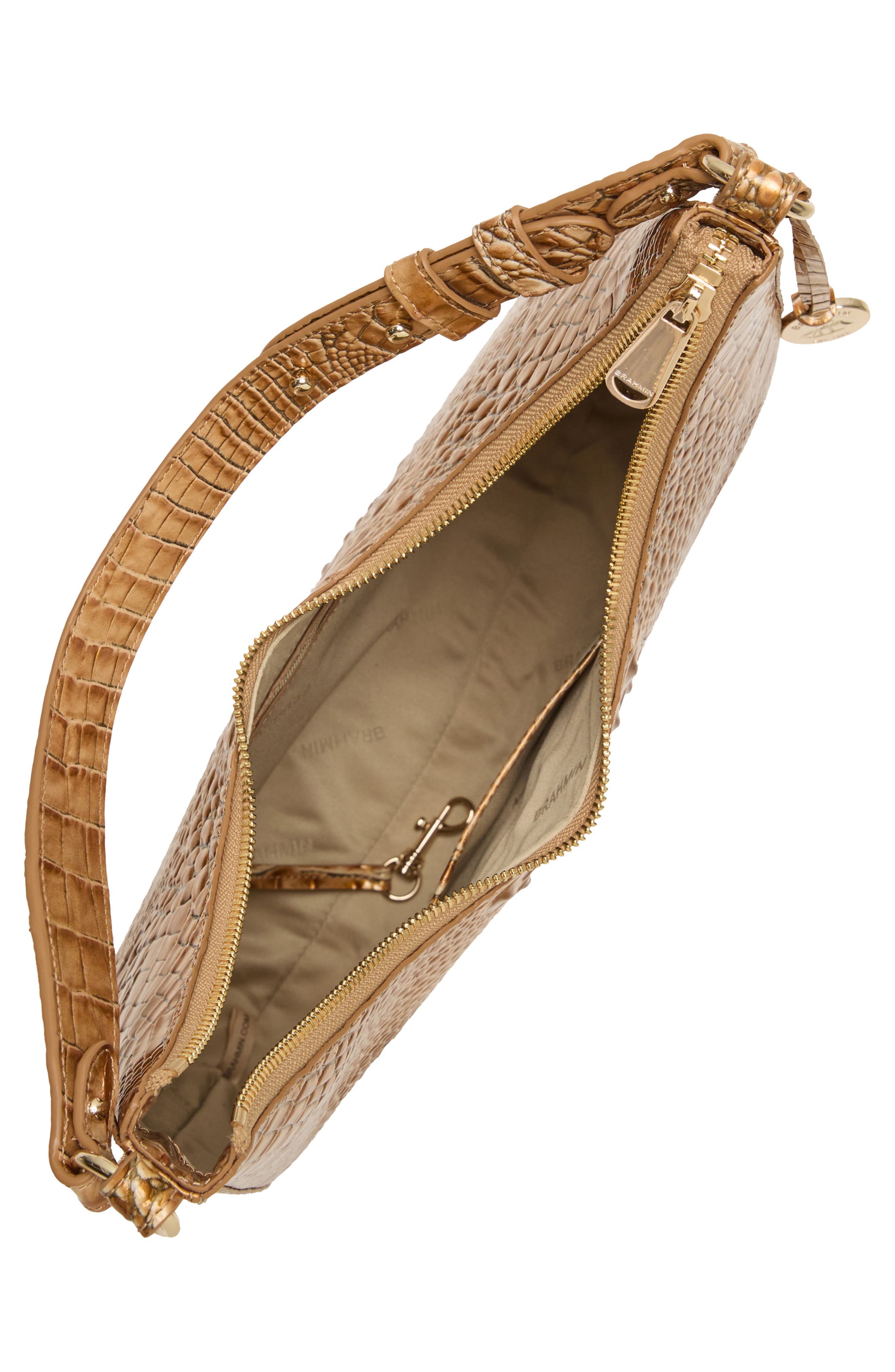 Brahmin Tabitha Croc Embossed Leather Shoulder Bag, Alternate, color, 