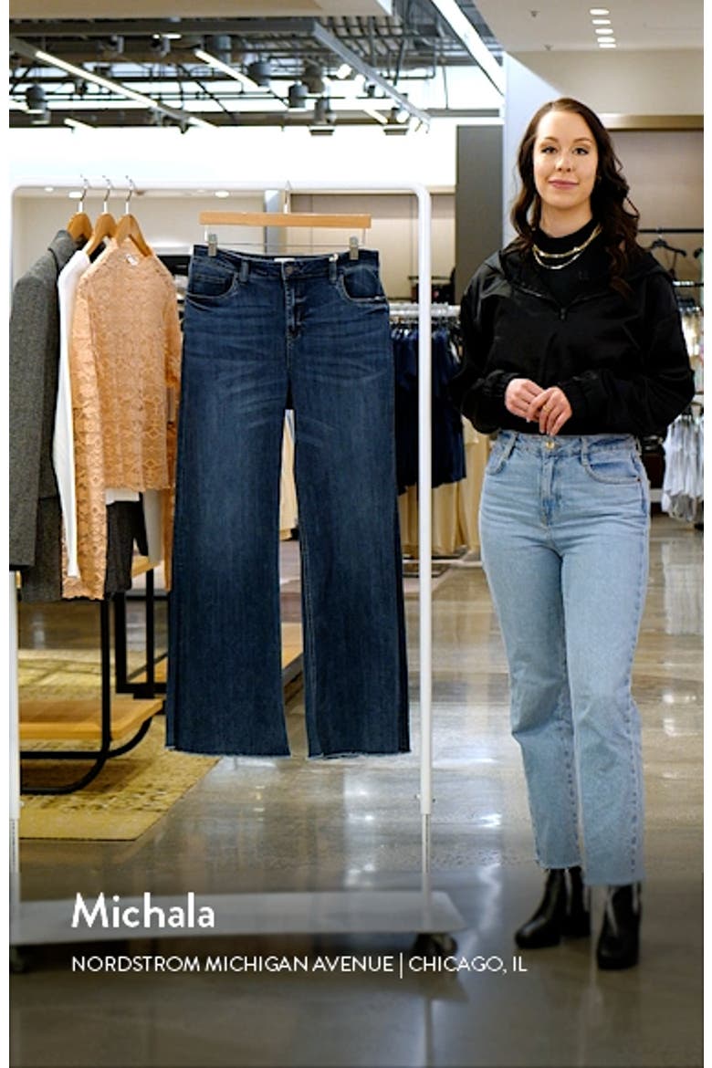 Happy Shaggy High Waist Raw Hem Wide Leg Jeans video