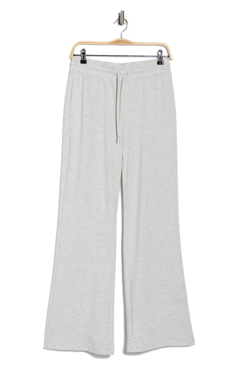 YOGALICIOUS Brushed French Terry Endless High Waist Wide Leg Pants, Alternate, color, Heather Light Grey