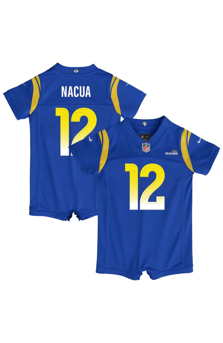 Nike Newborn & Infant Nike Puka Nacua Royal Los Angeles Rams Game Romper Jersey, Main, color, Royal