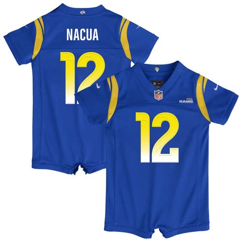 Nike Kids' Newborn & Infant  Puka Nacua Royal Los Angeles Rams Game Romper Jersey In Blue