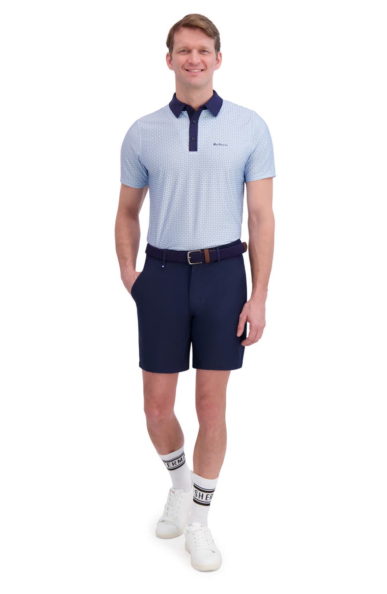 Ben Sherman Linear Tech Jersey Golf Polo, Alternate, color, Light Blue