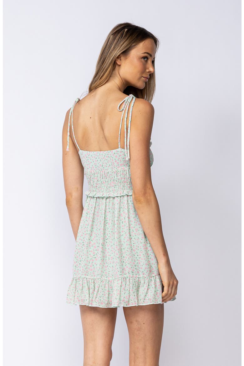 Ruffle Trim Shoulder Tie Minidress, Alternate, color, LIGHT GREEN