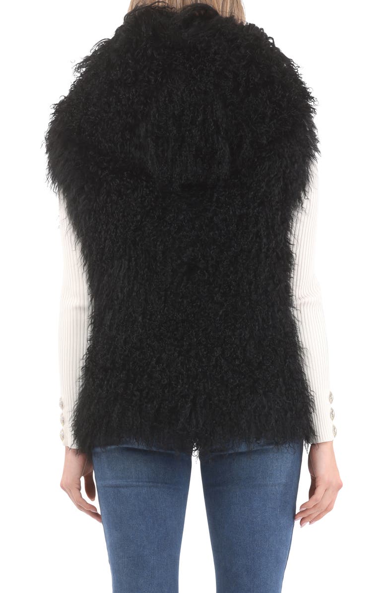 GORSKI Reversible Genuine Shearling Vest With Wool And Cashmere Blend Back, Alternate, color, Black/Black