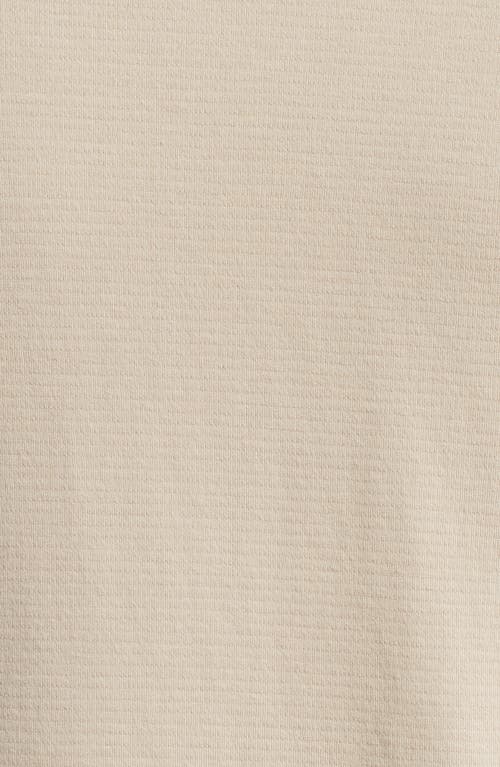 Frame Duo Fold Long Sleeve Cotton Crew T-shirt In Light Beige