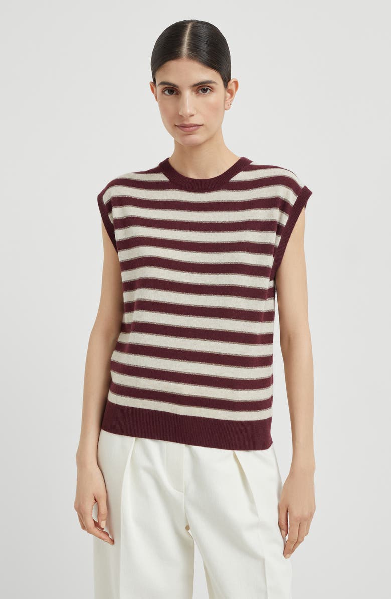 Brunello Cucinelli Cashmere knit vest, Alternate, color, Amaranth