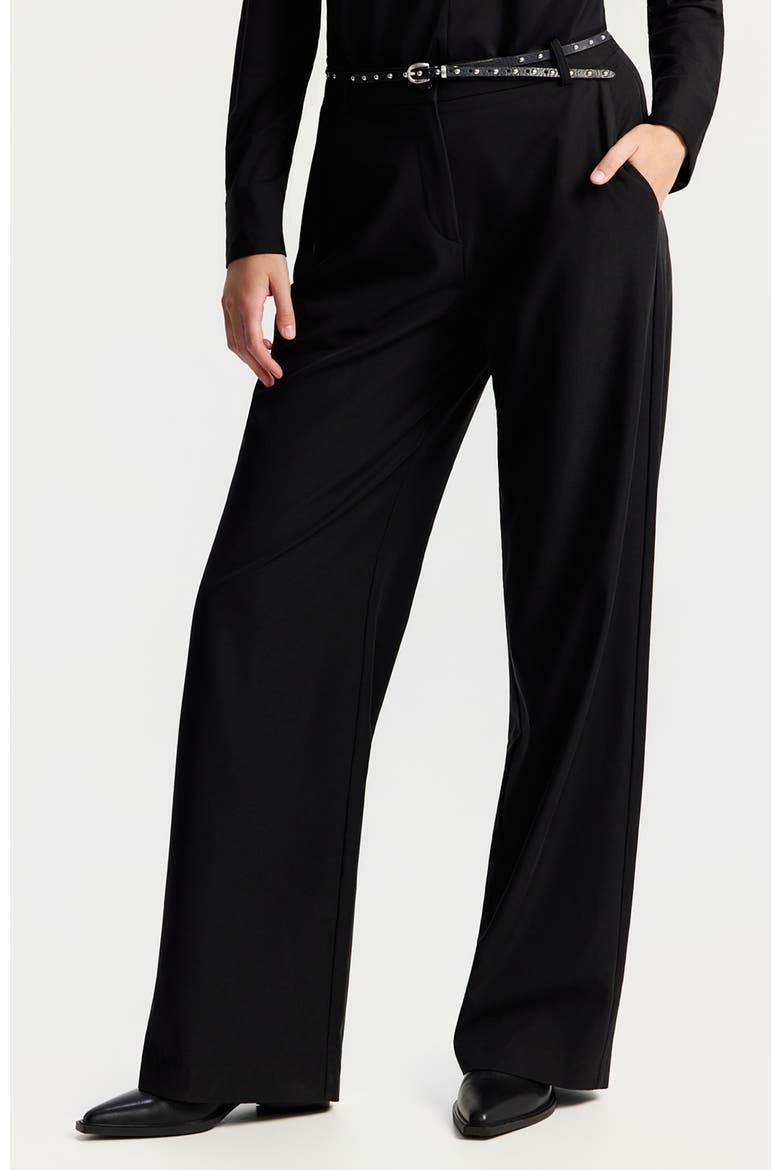 Ditza High-waist Wide-leg Trousers, Alternate, color, Black