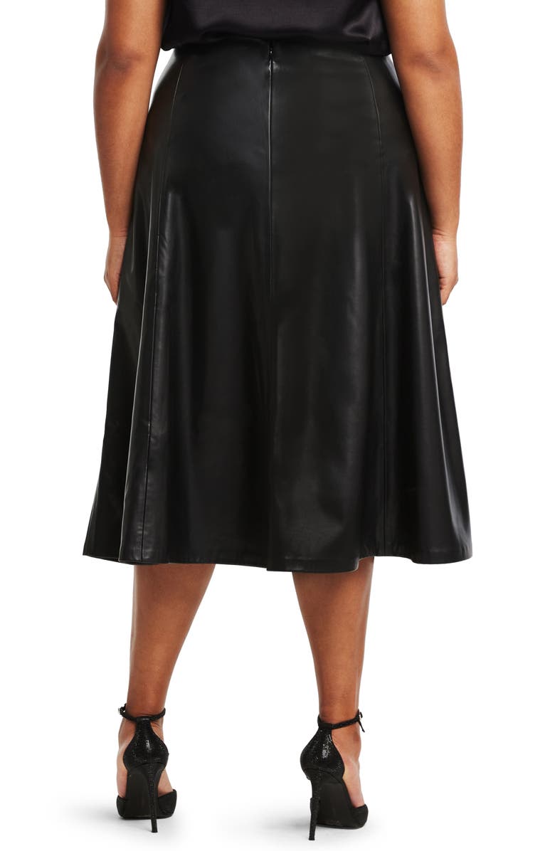 Estelle Ashdown Faux Leather A-Line Skirt, Alternate, color, 