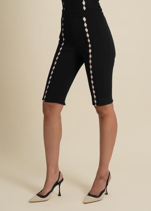 Contessa Mills Leo Stretch Sateen Diamond Capri Shorts In Animal Print