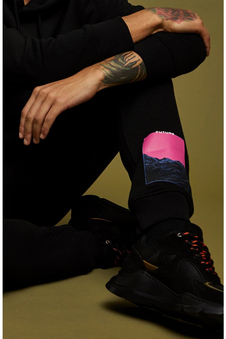 Future Pop Print Joggers, Alternate, color, BLACK
