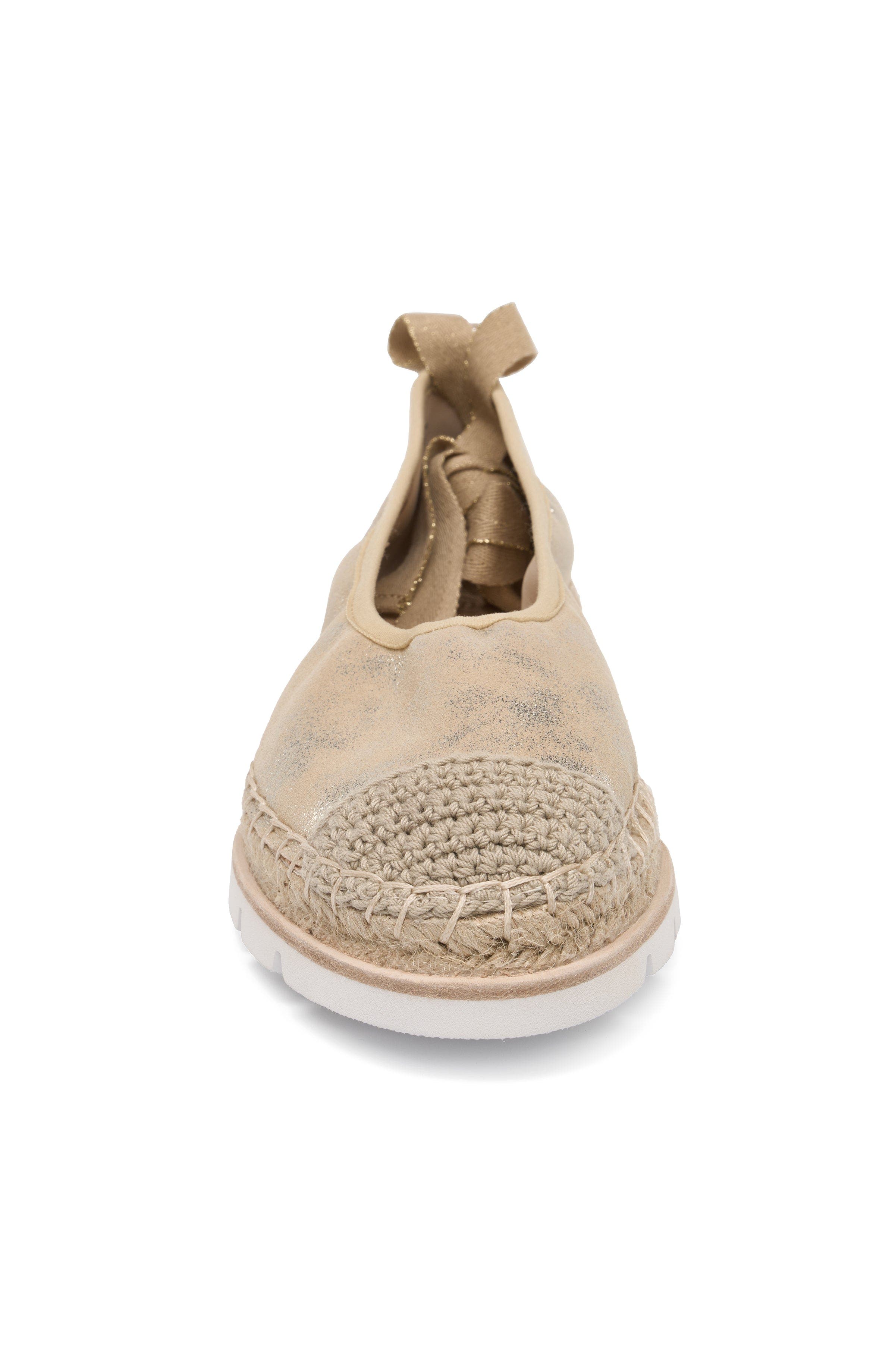 Bridget Leather Espadrille, Alternate, color, Sand-Metallic