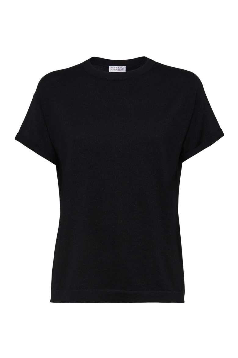 Cashmere and silk lightweight sweater, Main, color, Black