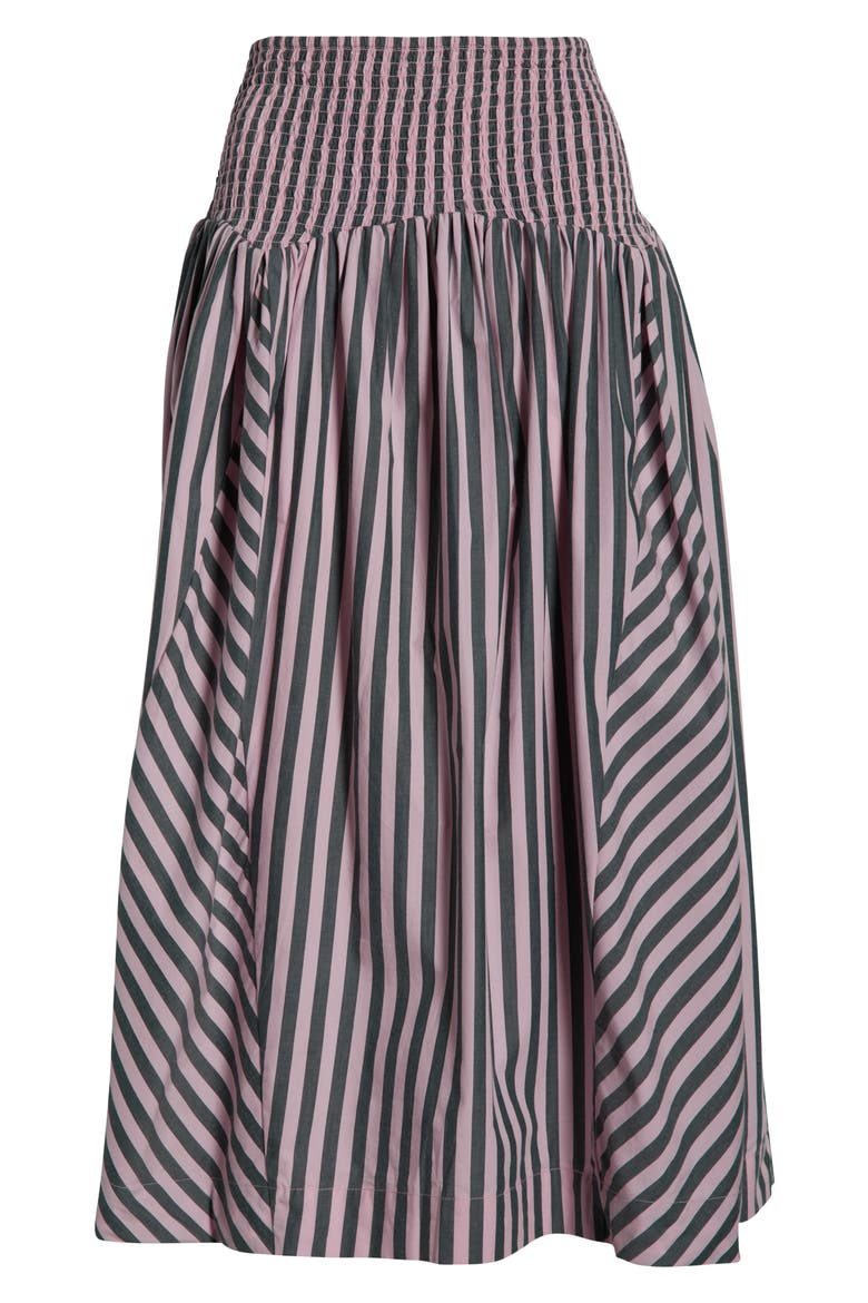 Layla Godet Organic Cotton Midi Skirt, Alternate, color, PINK MULTI