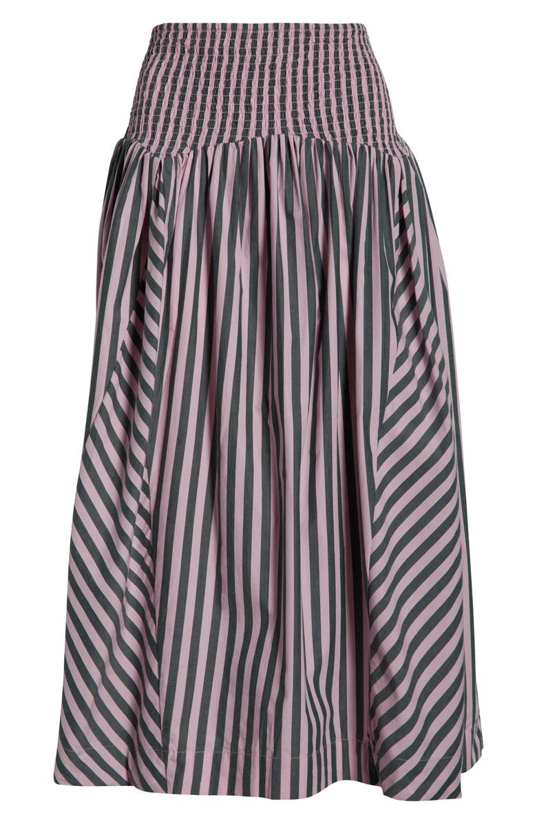 Damson Madder Layla Godet Organic Cotton Midi Skirt, Alternate, color, Pink Multi