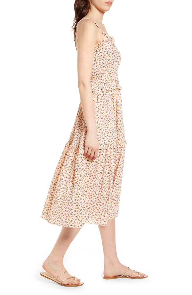 Angie Ruffle Sleeveless Midi Dress, Alternate, color,