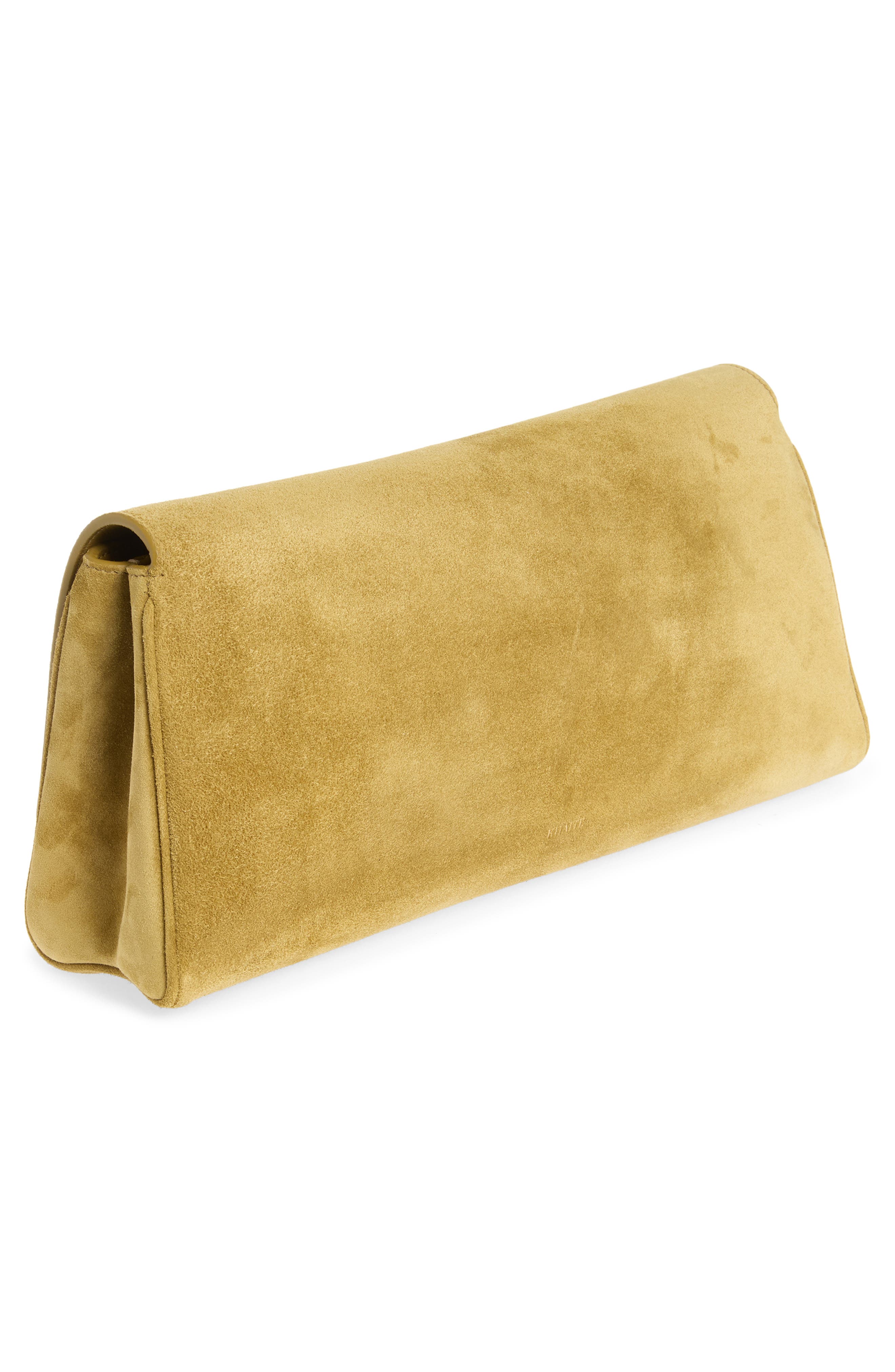 Audrey Suede Clutch, Alternate, color, GOLDEN OLIVE