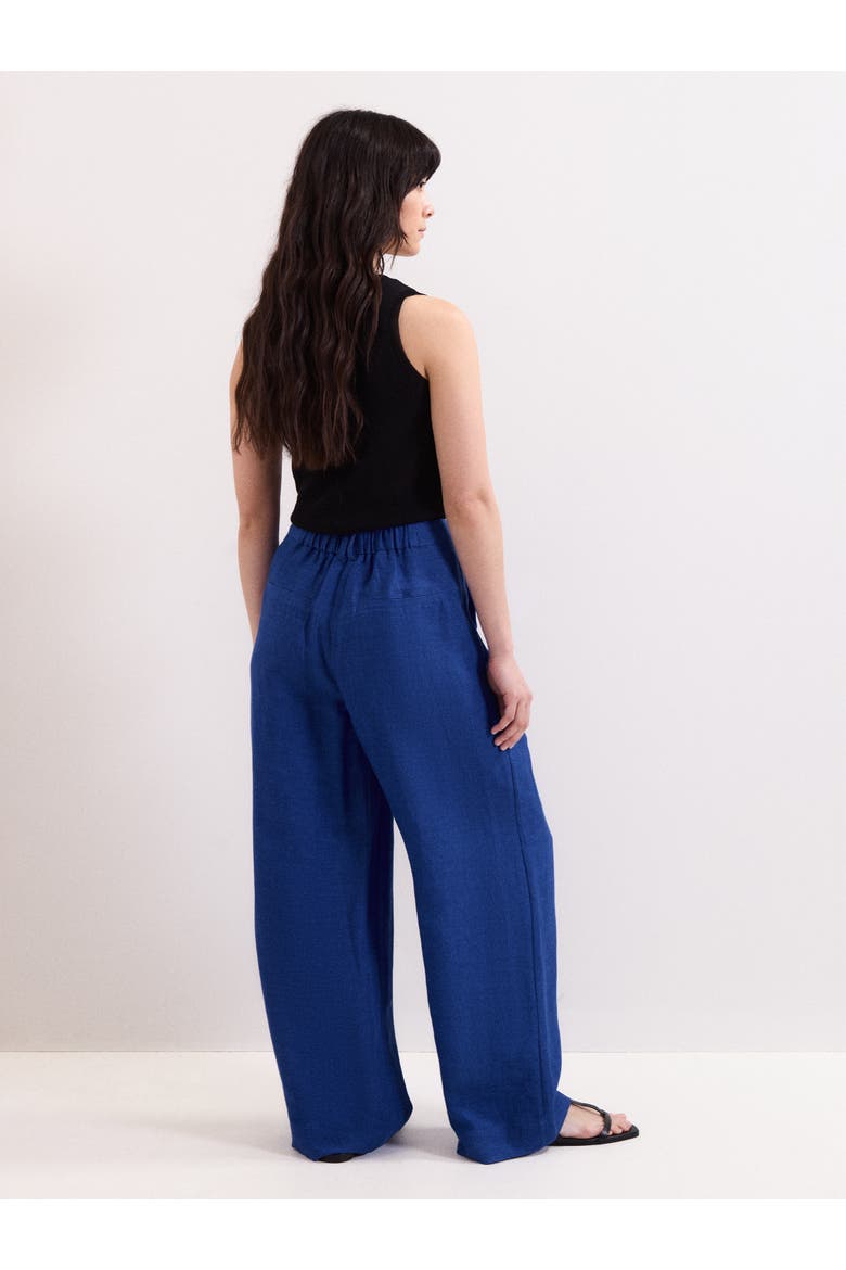 Lottie Wide Leg Linen Trousers, Alternate, color, Cobalt