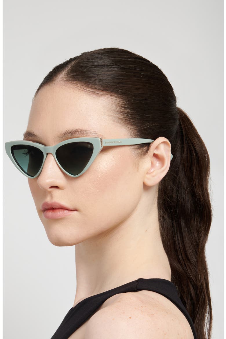 55mm Cat Eye Sunglasses, Alternate, color, GREEN/ GREY GREEN