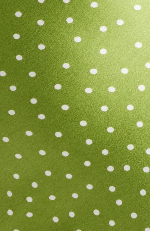 Topshop Polka Dot Twist Front Satin Midi Dress In Green