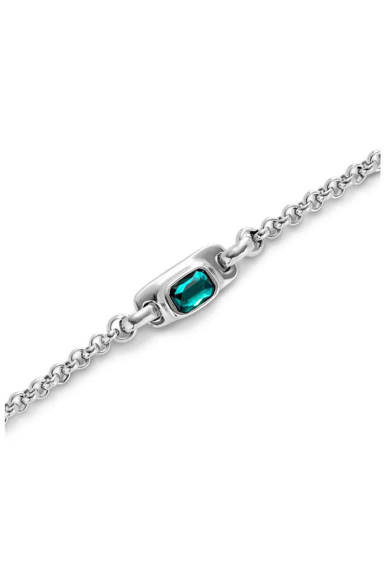 Turquoise Crystal Link Bracelet, Alternate, color, Silver