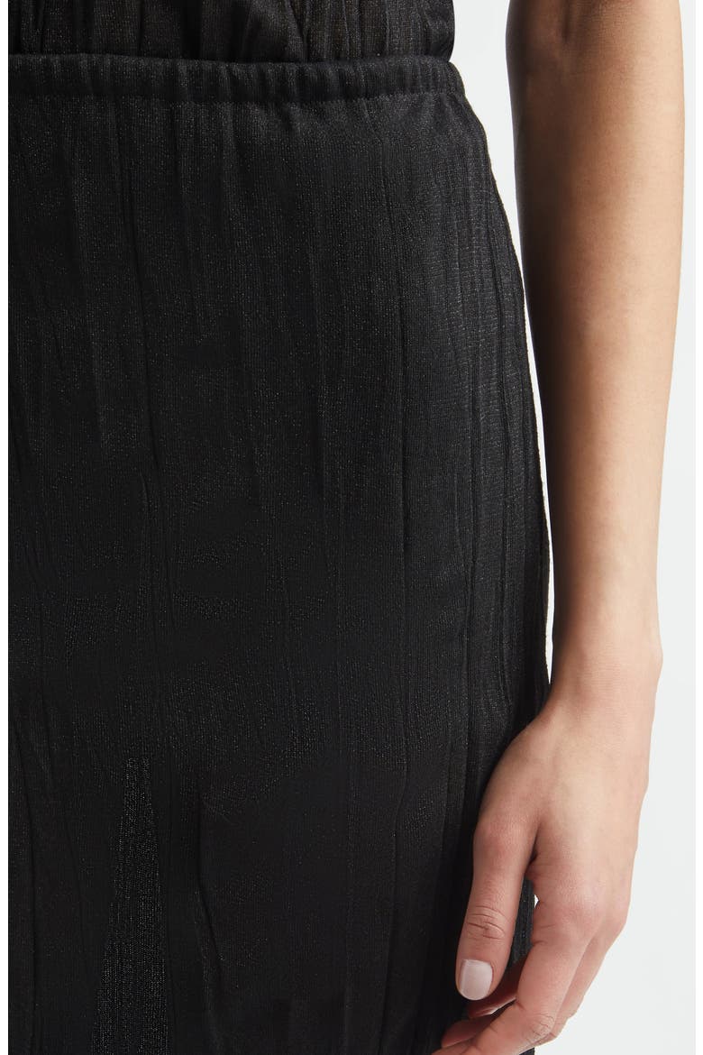 Crinkled Knit Skirt, Alternate, color, BLACK
