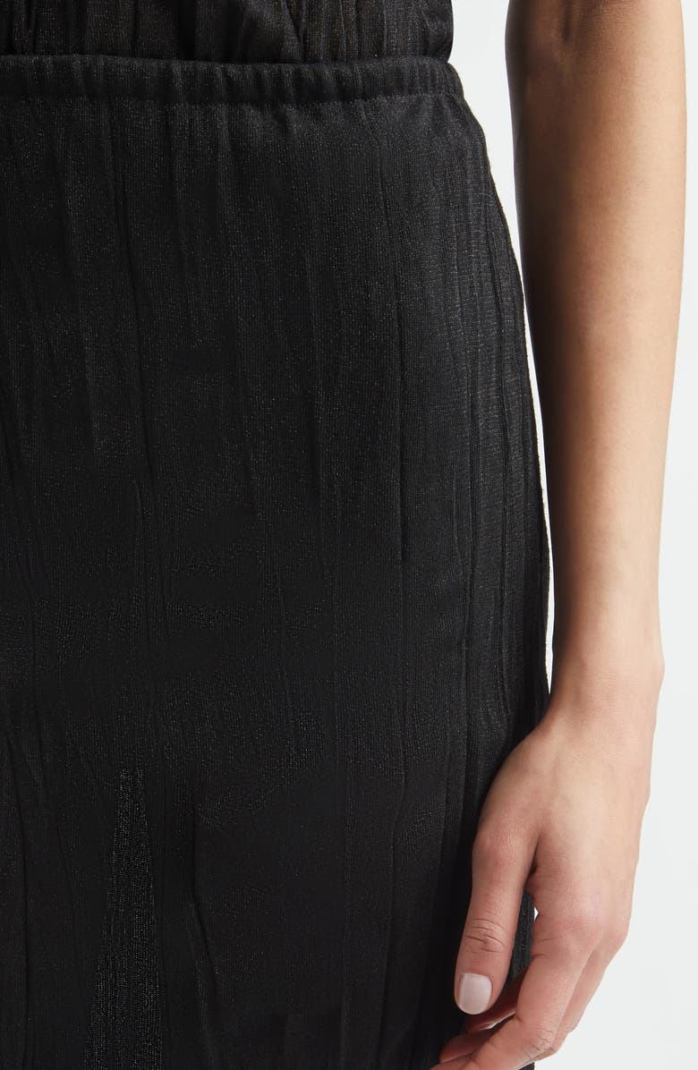 TOTEME Crinkled Knit Skirt, Alternate, color, Black