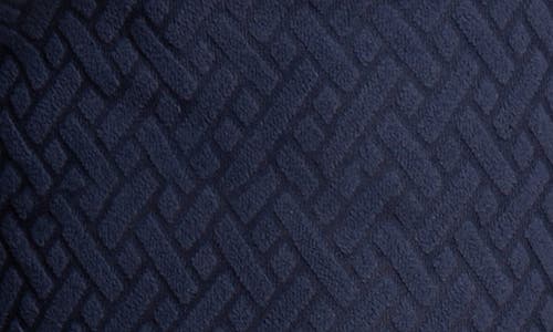 Shop Spring + Mercer Casual Jacquard Terry Shorts In Dusty Ink Blue