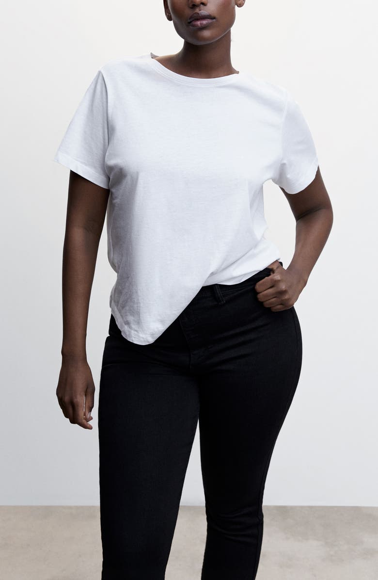 MANGO High Waist Stretch Cotton Blend Leggings, Alternate, color, 